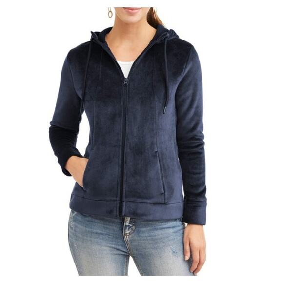 Time and Tru Women’s Velvet Blue Soft Comfy Lightweight Jacket Size M(8-10) - Picture 8 of 9